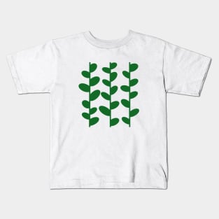 green leaves digital illustration, modern art, digital art Kids T-Shirt